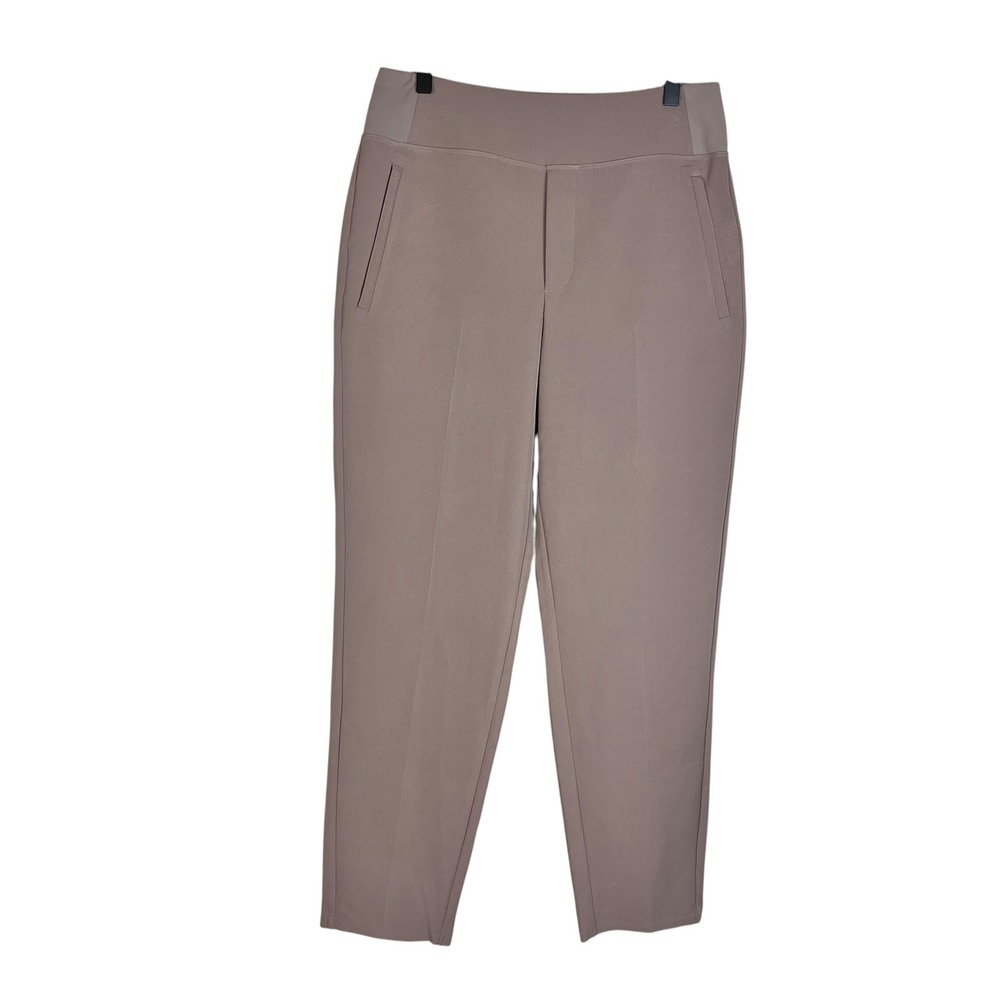 Athleta Brooklyn Ankle Pants Taupe Mauve Tapered Trouser Size 8